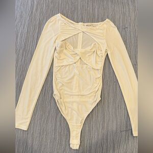 Hello Molly Cream Long Sleeve One Piece